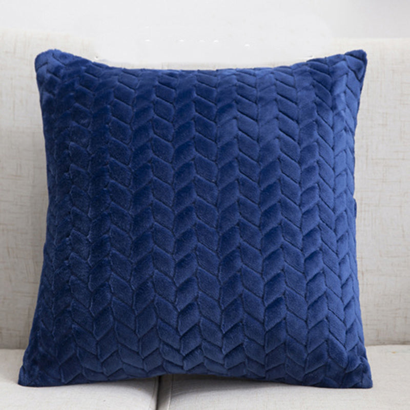 Flannel Solid Color Throw Pillow Sofa Cover Cushion Cover Nordic Style Simple Style - DropOnline.co