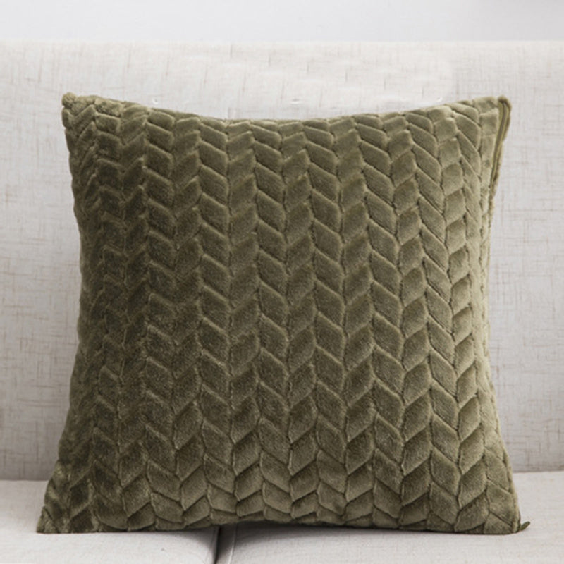 Flannel Solid Color Throw Pillow Sofa Cover Cushion Cover Nordic Style Simple Style - DropOnline.co