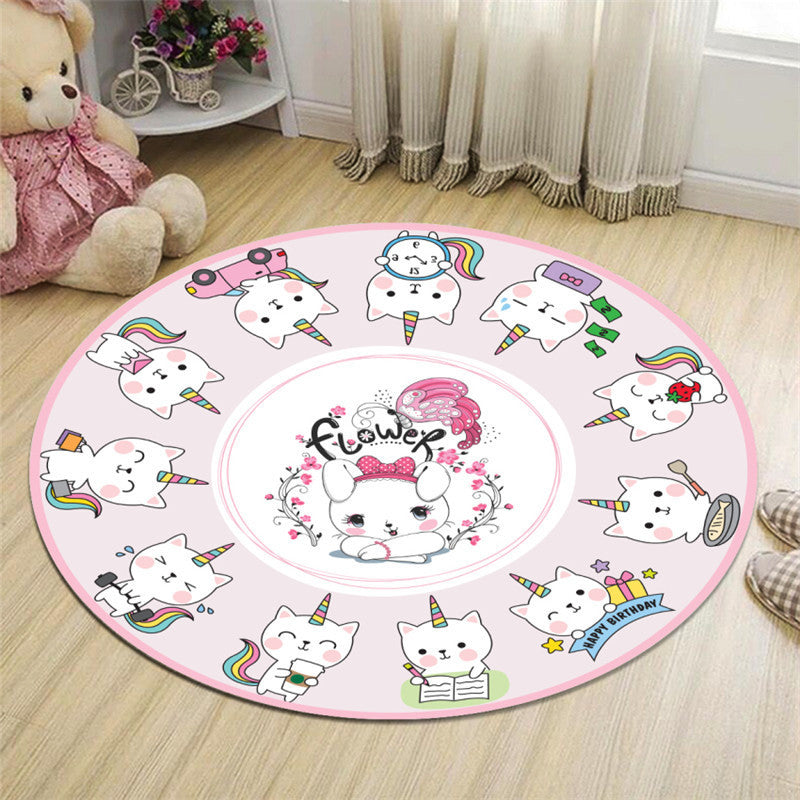 Floor Mat Cartoon Children Bedroom Bedside Blanket Hanging Basket Hanging Chair Cushion - DropOnline.co