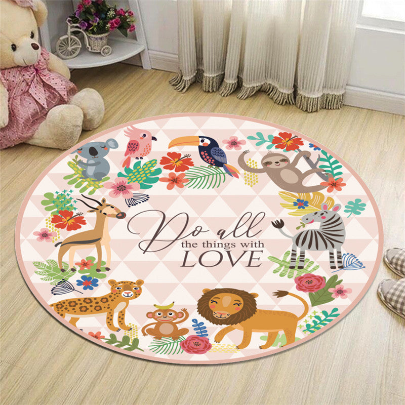 Floor Mat Cartoon Children Bedroom Bedside Blanket Hanging Basket Hanging Chair Cushion - DropOnline.co