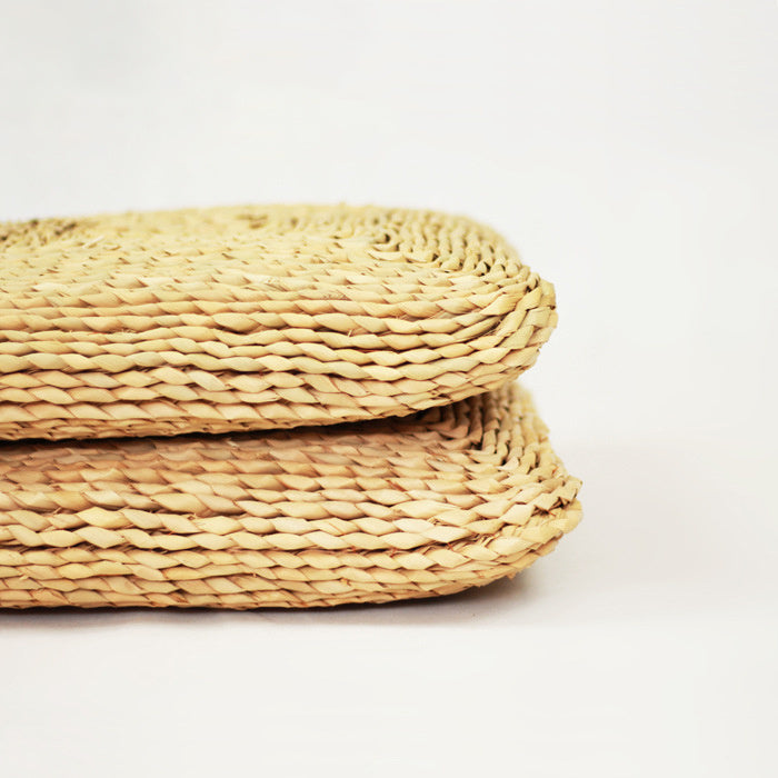 Square Futon Rattan Woven Straw Tatami Thickened Bay Window Cushion - DropOnline.co