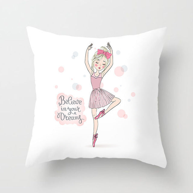 Cartoon Pretty Girl Pillow Cushion Cover Sand Pad Home - DropOnline.co