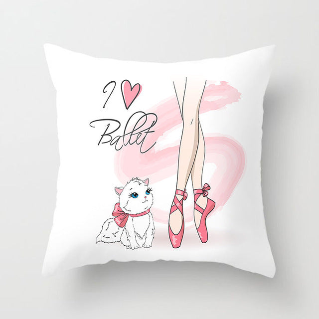 Cartoon Pretty Girl Pillow Cushion Cover Sand Pad Home - DropOnline.co