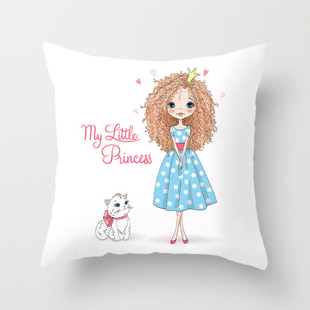 Cartoon Pretty Girl Pillow Cushion Cover Sand Pad Home - DropOnline.co