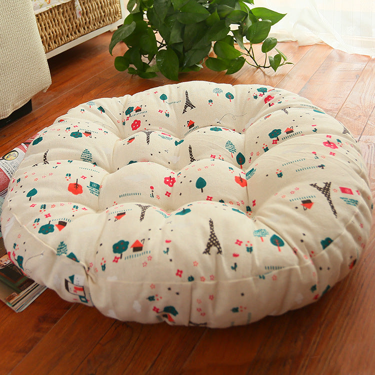 Cotton Linen Round Cushion Chair Cushion Fat Cushion - DropOnline.co