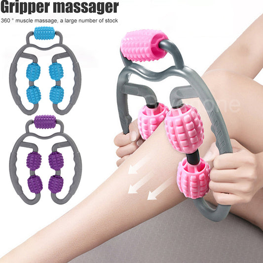 U Shape Trigger Point Massage Roller Full Body Massage Tool Arm Leg Neck Muscle Massager 4 Wheels Fitness Device For Sports - DropOnline.co