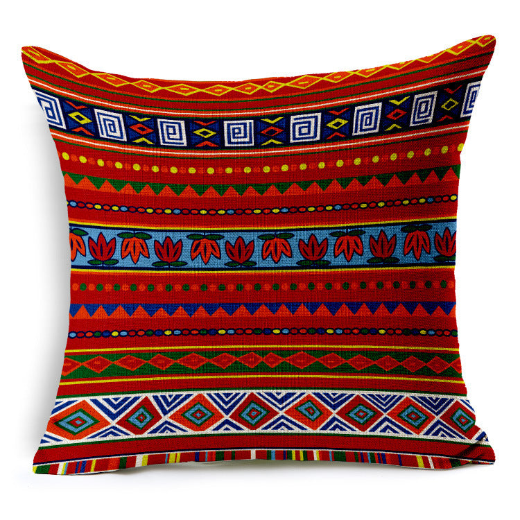 African Ethnic Stripe Bohemian Linen Cotton Hemp Sofa Pillow Car Cushion Soft - DropOnline.co