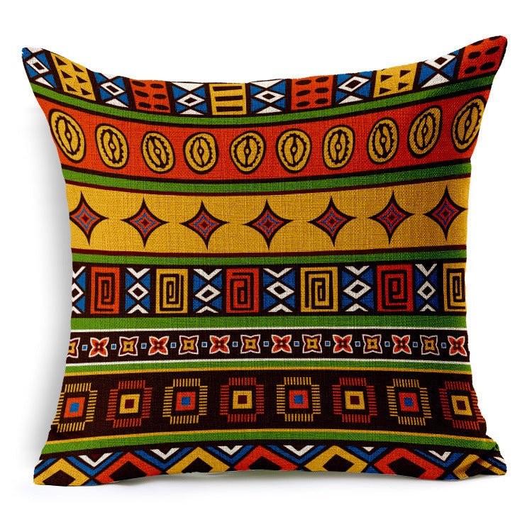 African Ethnic Stripe Bohemian Linen Cotton Hemp Sofa Pillow Car Cushion Soft - DropOnline.co