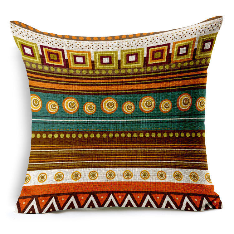 African Ethnic Stripe Bohemian Linen Cotton Hemp Sofa Pillow Car Cushion Soft - DropOnline.co
