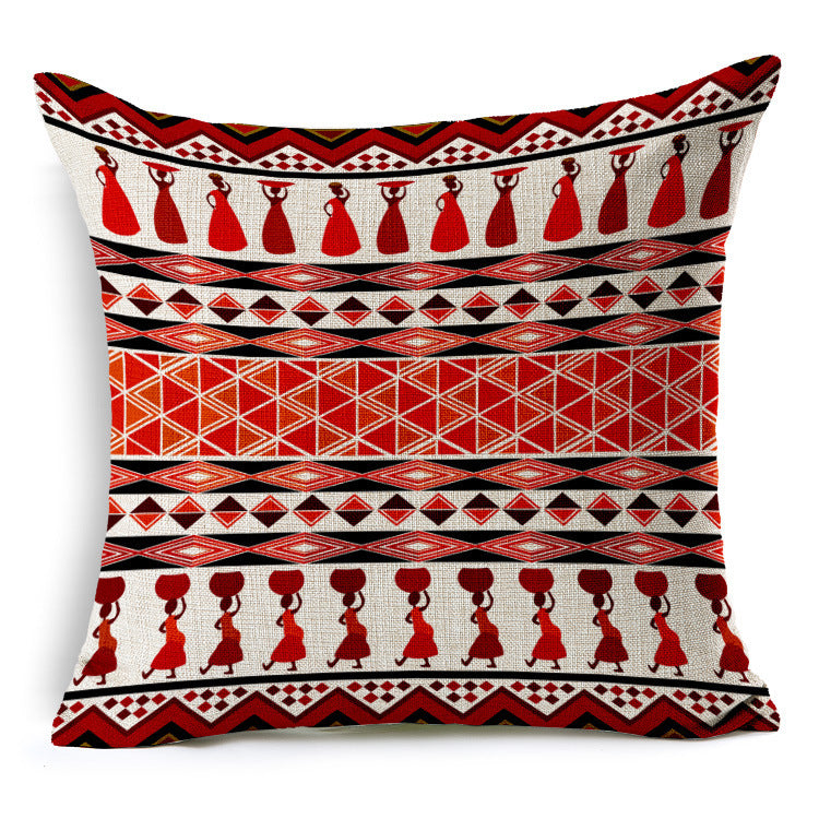 African Ethnic Stripe Bohemian Linen Cotton Hemp Sofa Pillow Car Cushion Soft - DropOnline.co