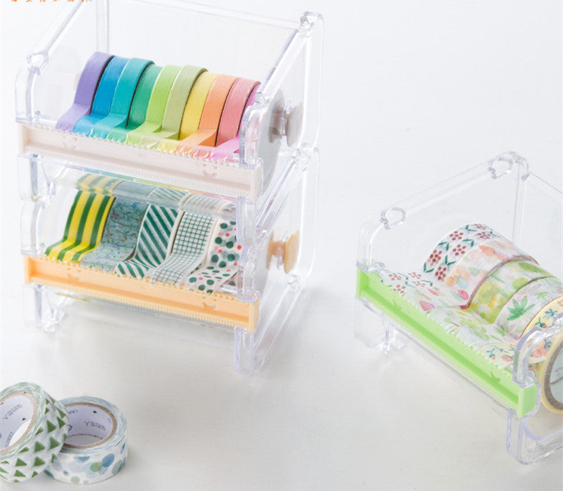 Fante Scotch Tape Cutter Sub-Packing Box Office Gadgets Japanese-Style Hand Account Desktop Tape Storage Box Seat - DropOnline.co