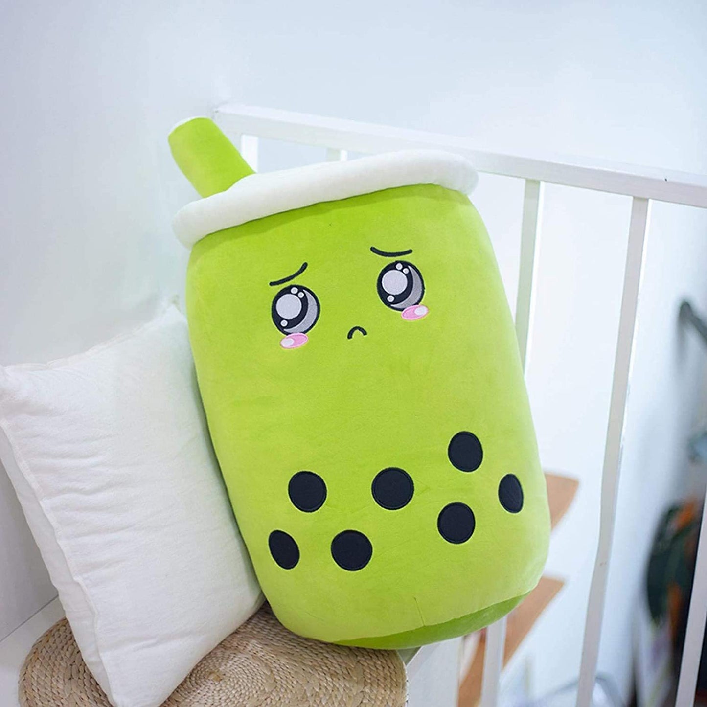 Boba Tea Plush Toy - Cute Strawberry Milk Tea Stuffed Animal Pillow Cushion for Kids - DropOnline.co