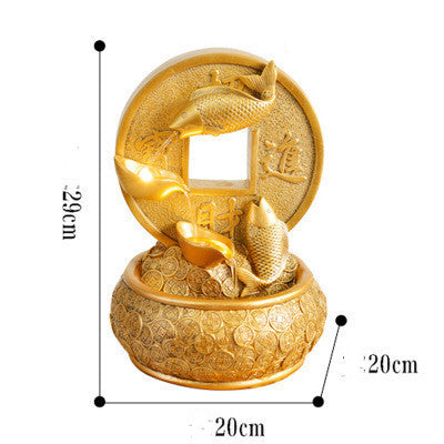 Water Fountain Feng Shui Ornaments Fish Decor Home Office Living Room Decoration - DropOnline.co