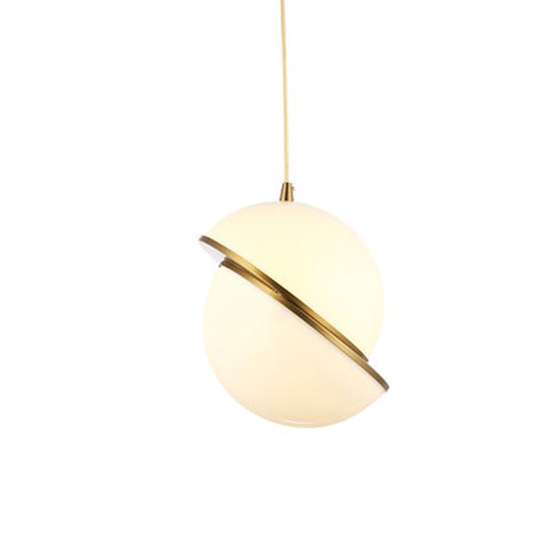 Nordic Modern Pendant Lights For Dining Room Bedroom Restaurant Decor Hotel Golden LED Hanging Lamp Fixture White Ball Lampshade - DropOnline.co