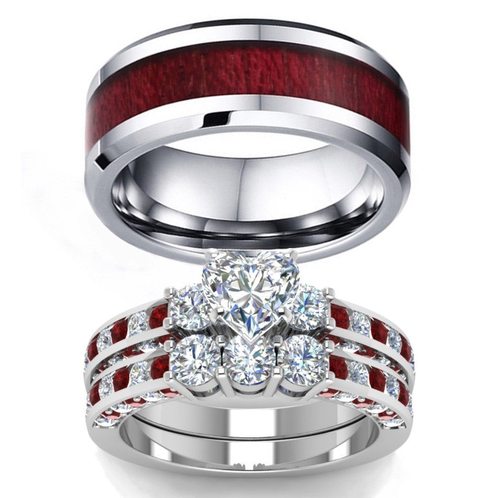 Men's And Women's Couple Rings With Zircon - DropOnline.co