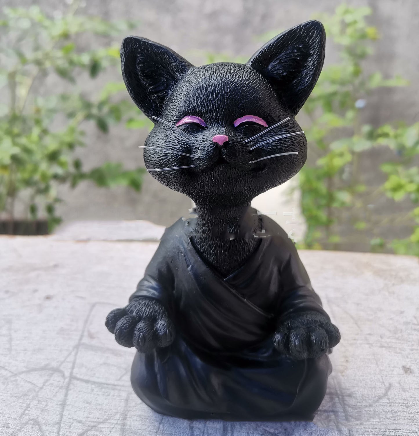 Whimsical Black Buddha Cat Figurine Meditation Yoga Collectible Happy Cat Decor Home Garden Decoration Garden Ornament - DropOnline.co