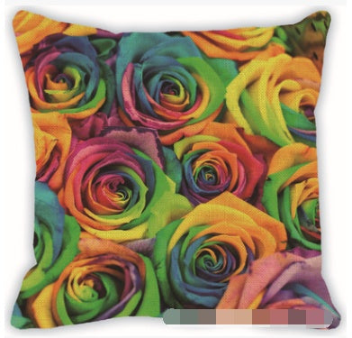 Colorful geometric pattern linen hug pillowcase car sofa cushion cover - DropOnline.co