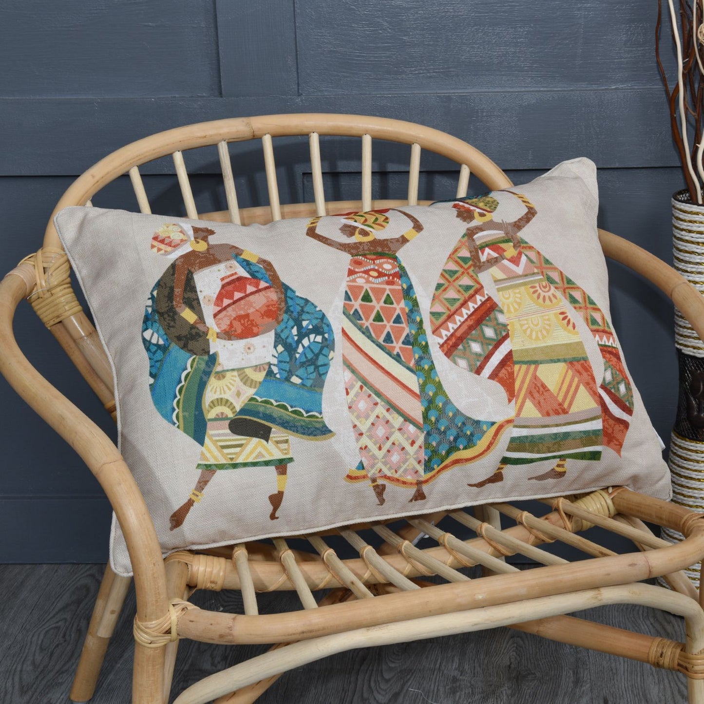 Printed Cushion Shell Ethnic Style Woman Pattern Living Room Bedroom Sofa Cushion Pillowcase - DropOnline.co