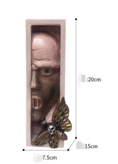 Horror Peeping On The Bookshelf Human Face Resin Bookends Bookstand Sculpture Collecting Cd Albums Bookshelf Decor - DropOnline.co
