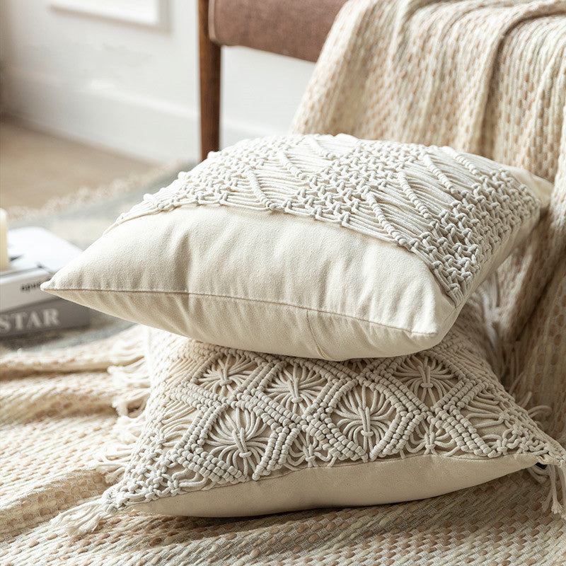 Hand-woven Cotton Thread Cushion Cover - DropOnline.co