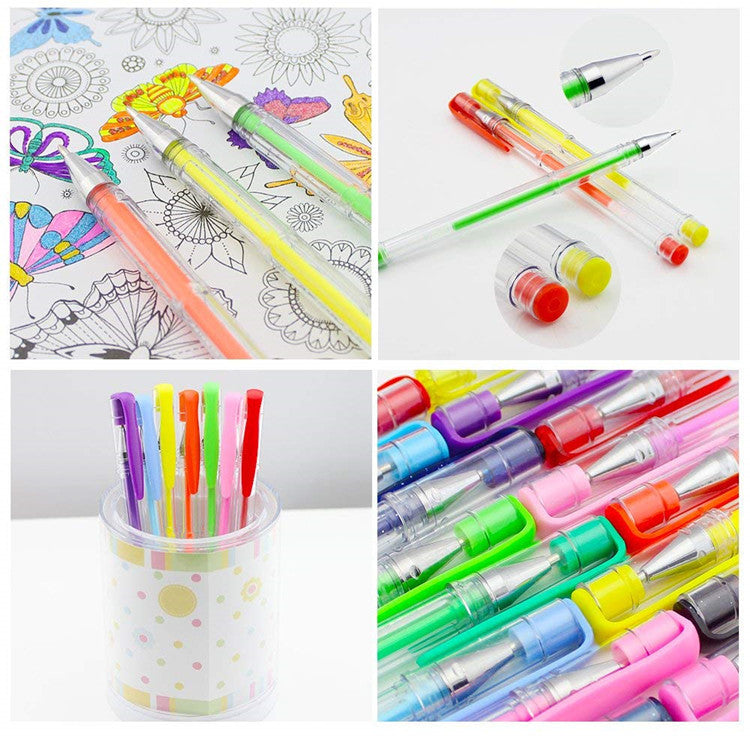 Color Gel Pen Watercolor Pen 100 Color Set Highlighter Pen - DropOnline.co