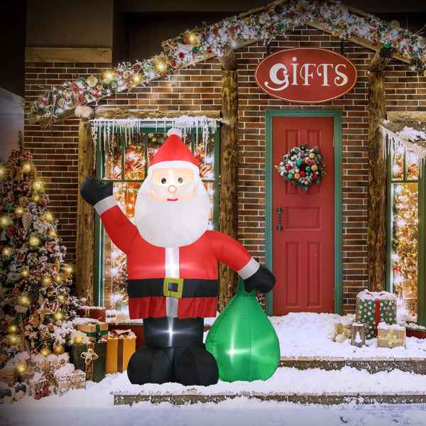 6ft Gift Santa Claus - 4 LED Lights Christmas Inflatable Decoration - DropOnline.co