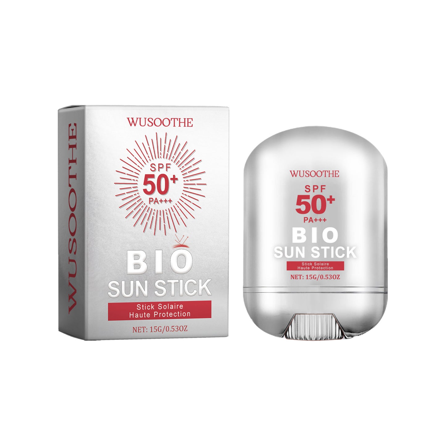 WUSOOTHE Bio Sun Stick 15g - Advanced Protection With Peptide Complex, Collagen And Hyaluronic Acid SPF50,PortableStrong UVProtection Sunscreen Stick - DropOnline.co
