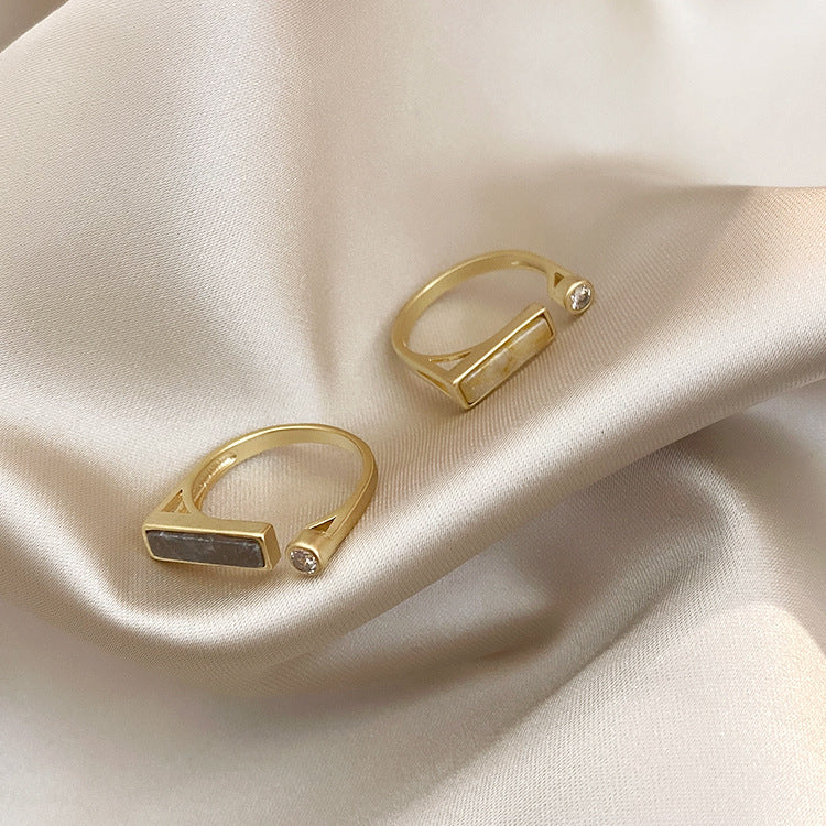 Vintage niche design zircon marble ring - DropOnline.co