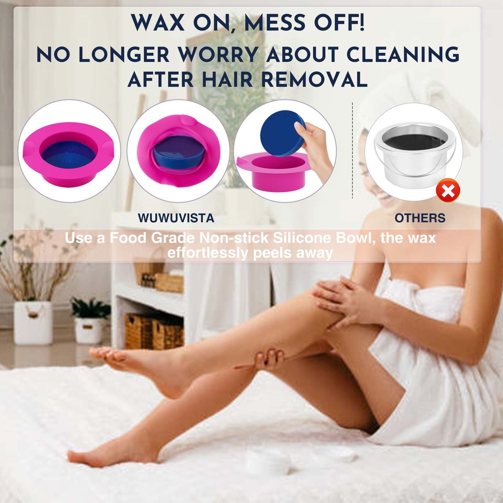 Waxing Kit WUWUVISTA 23 Items Hair Removal Wax Kit With Wax Warmer Waxing Beads For Face, Brazilian, Full Body, Bikini, Sensitiive Skin  Skin Suitable For Plugs Of American, European Specification - DropOnline.co