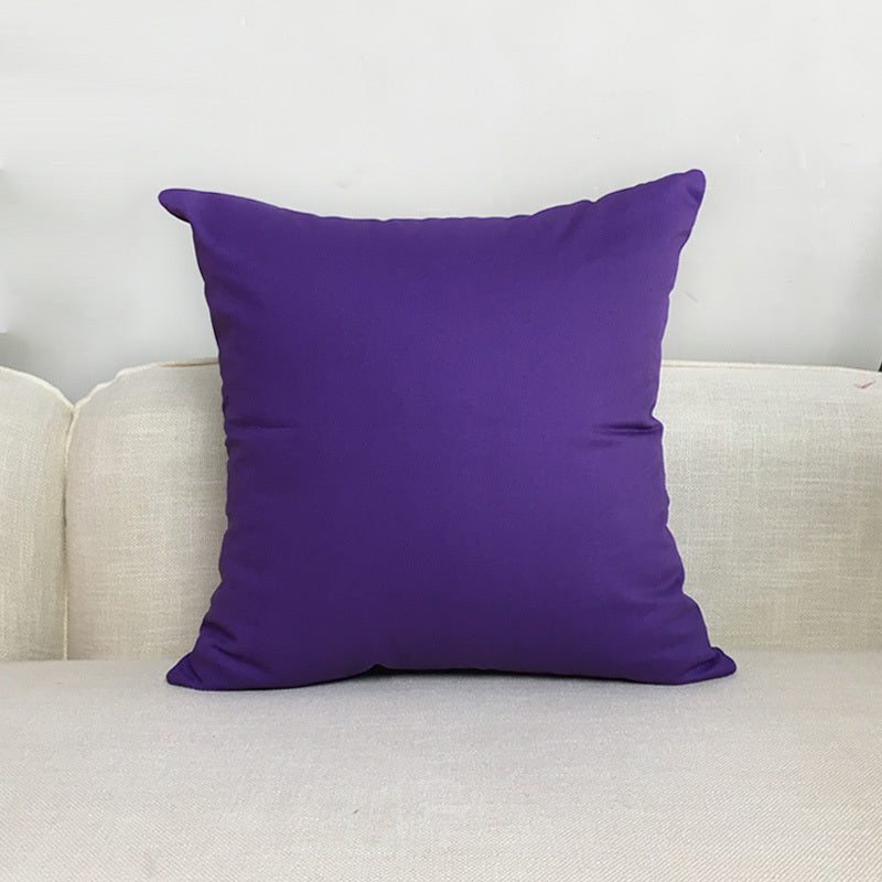 Solid Color Cushion Sofa Pillow White Blue Gray Coffee Color Purple Red Cushion Cover Waist Pillow - DropOnline.co
