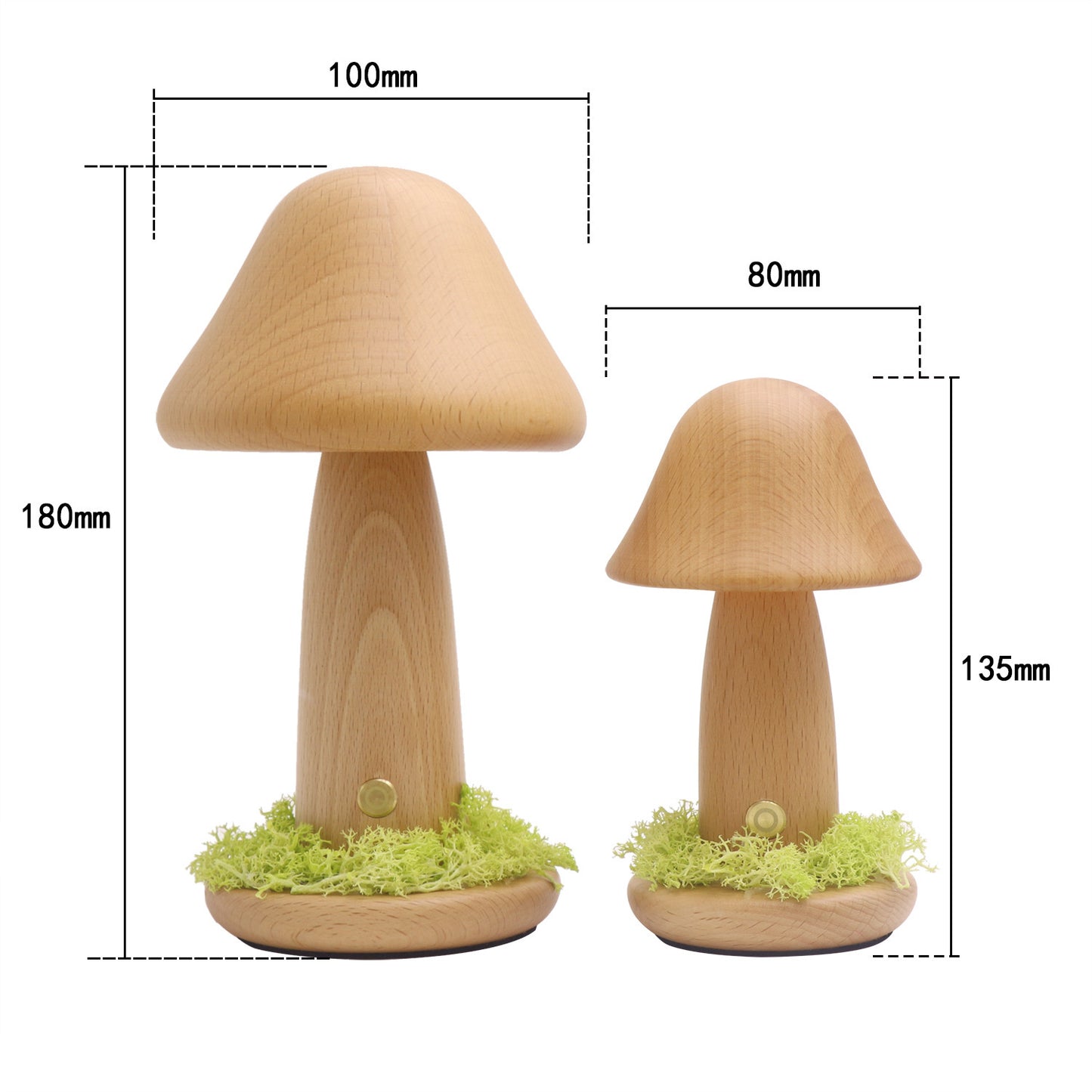 Twisted Mushroom Night Warm Light Touch Bedroom Bedhead Night Light Beech Wood LED USB Decorative Atmosphere Lamps Home Decor - DropOnline.co