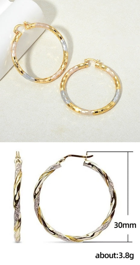 Simple Gold Women's Metal Alloy Earrings - DropOnline.co
