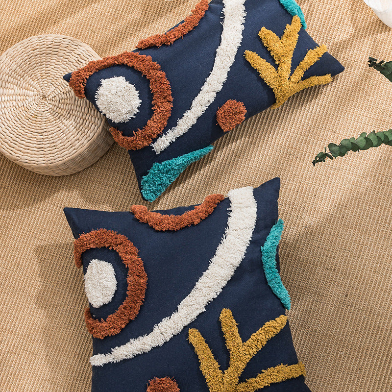 Amazon Cross-border Tufted Canvas Pillow Cover Home Bedroom Bedside Living Room Backrest Cushion Wholesale - DropOnline.co