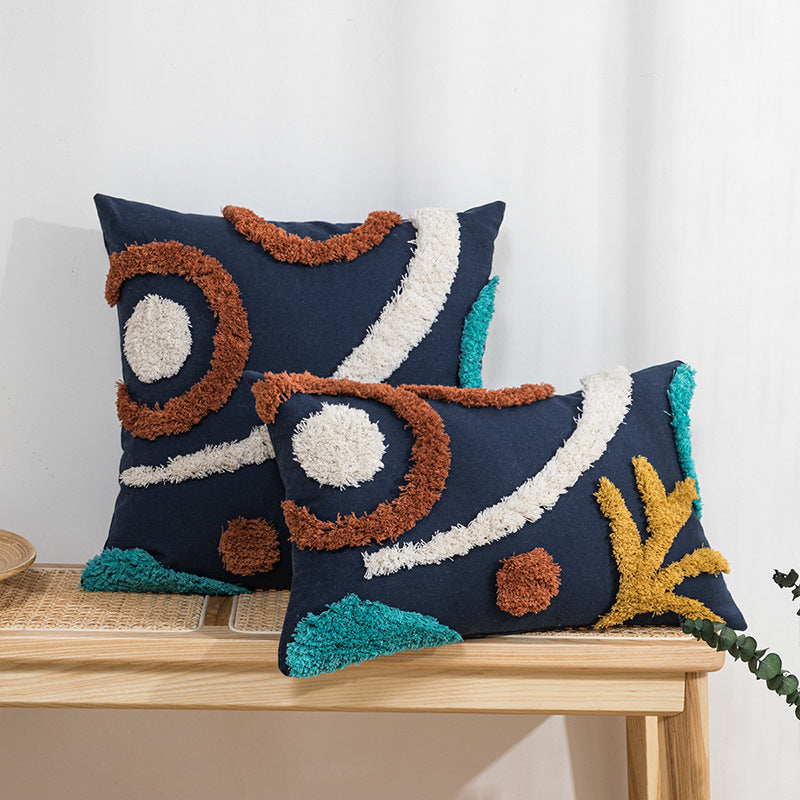 Amazon Cross-border Tufted Canvas Pillow Cover Home Bedroom Bedside Living Room Backrest Cushion Wholesale - DropOnline.co