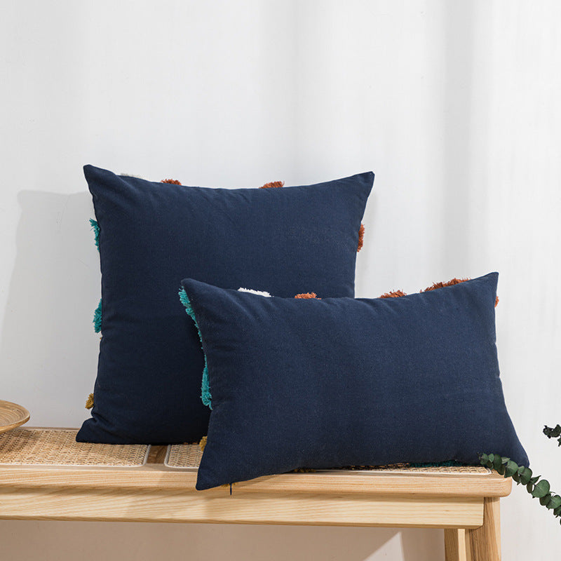 Amazon Cross-border Tufted Canvas Pillow Cover Home Bedroom Bedside Living Room Backrest Cushion Wholesale - DropOnline.co
