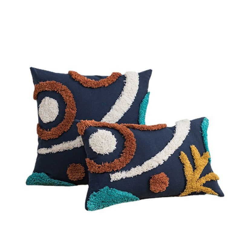 Amazon Cross-border Tufted Canvas Pillow Cover Home Bedroom Bedside Living Room Backrest Cushion Wholesale - DropOnline.co