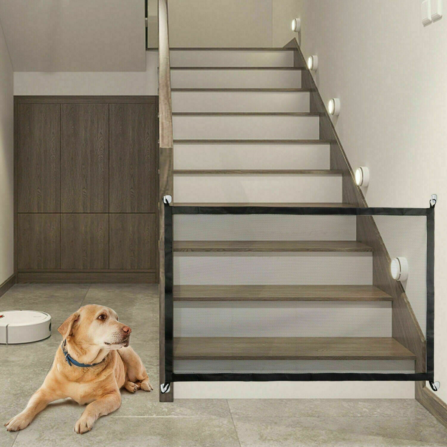 Portable Mesh Safety Gate - Magic Retractable Baby & Pet Barrier for Stairs & Doors - DropOnline.co