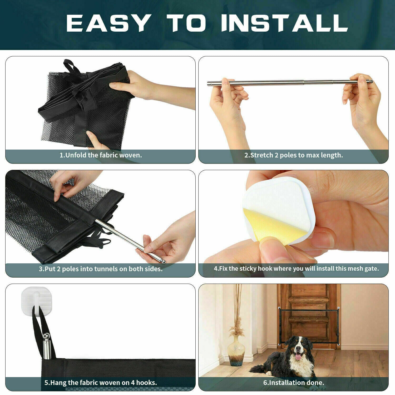 Portable Mesh Safety Gate - Magic Retractable Baby & Pet Barrier for Stairs & Doors - DropOnline.co