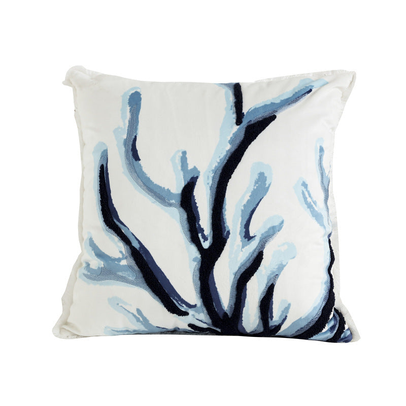 Velvet Embroidered Throw Pillow Printed Cushion Cover - DropOnline.co