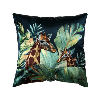 Modern rainforest bird green leaf print cushion cover - DropOnline.co