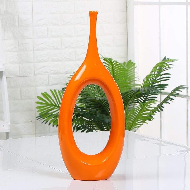 Hollow decoration ceramic vase home vase decoration - DropOnline.co