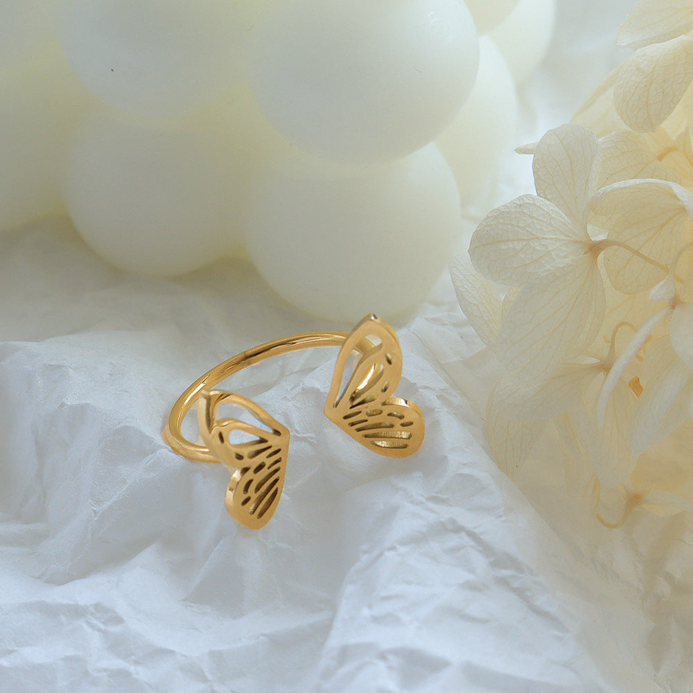 Personality Fashion Normcore Style Hollow Butterfly Ring - DropOnline.co
