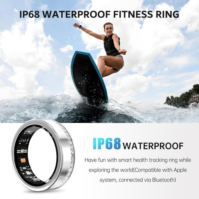 2025 New Smart Ring For Women Luxury Elegant Diamond Ring With Visible Tech Core Heart Rate Sleep Tracker Fitness Health Monitor IP68 Waterproof  Compatible - DropOnline.co
