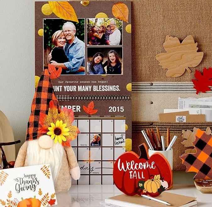 Fall Gnome Tiered Tray Decorations Set - Farmhouse Pumpkin Autumn Decor - DropOnline.co