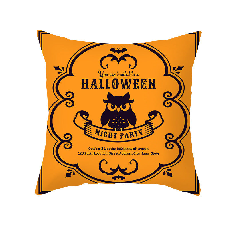 Halloween Pumpkin Letter Fleece Cushion Cover - DropOnline.co
