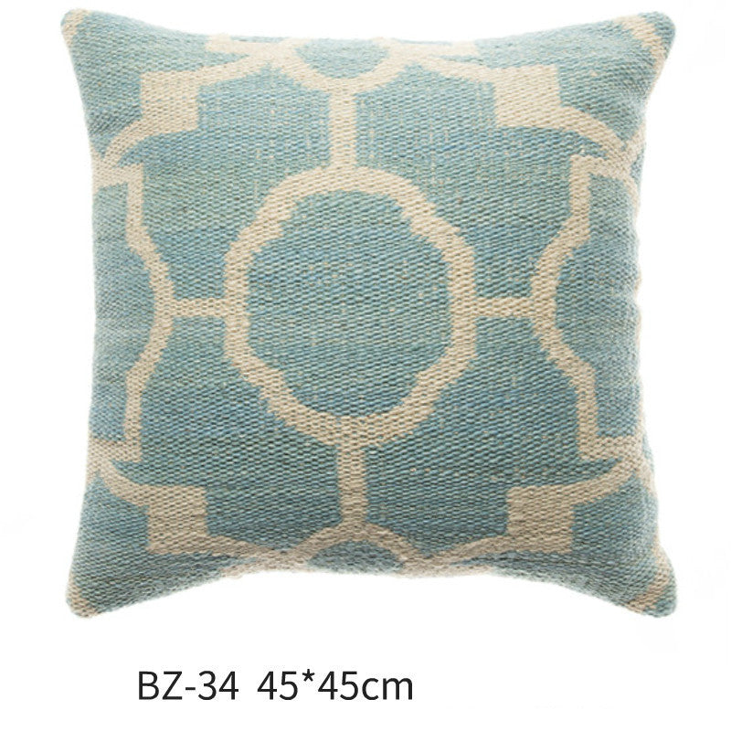 Handmade Wool Pillow Simple Modern American Country Nordic Style Imitation Leather Creative Cushion Cover - DropOnline.co