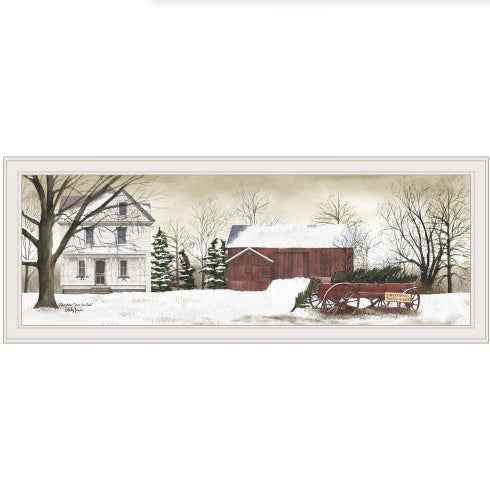 Christmas Trees For Sale by Billy Jacobs - Ready to Hang Framed Print, White Frame - DropOnline.co