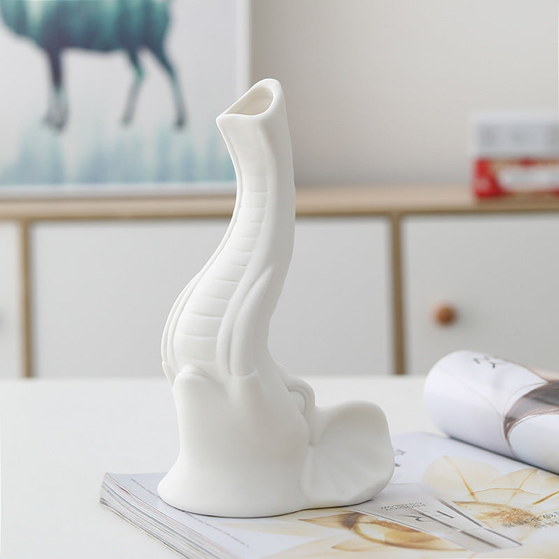 White Ceramic Vase Simple Home Decoration - DropOnline.co