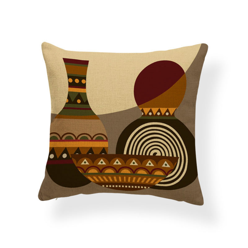 Printed cotton and linen cushion cover - DropOnline.co