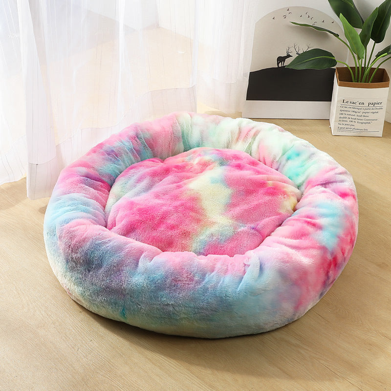 Dog Beds For Small Dogs Round Plush Cat Litter Kennel Pet Nest Mat Puppy Beds - DropOnline.co